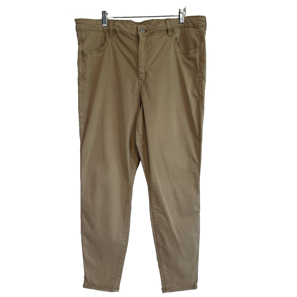American‎ Eagle Khaki Tapered Leg Pants Sz 20 Stretch Minimalist Casual Timeless